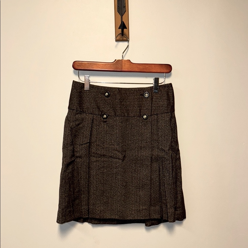 Gap Tweed Herringbone Short Pleated Skirt